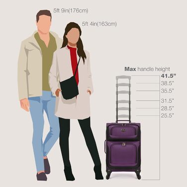 Валіза ручної огляду U.S. Traveler Rio Königsblau (фіолетовий, 4 колеса)