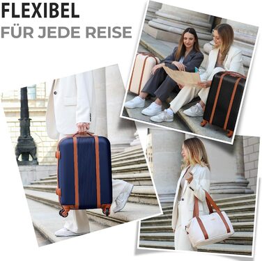 Набір валіз FERGÉ Milano 5-ти частинний (3 розміри) + сумка для подорожей + органайзер для туалетних аксесуарів - 3 шт.