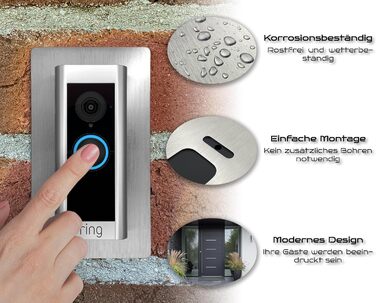 Накладки для Ring Video Doorbell Pro: нержавіюча сталь, аксесуари, кріплення, щиток, панель для кріплення на стіну, полірована сталь