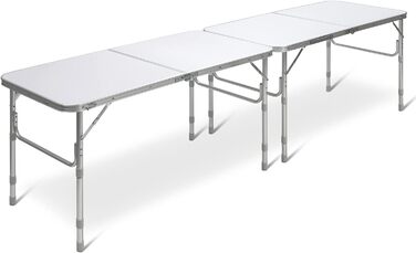 Набір садових столів GYMAX з 2 комбінованих розкладних столів Регульований по висоті кемпінговий стіл Alu Складний бічний стіл Багатофункціональний стіл Стіл блошиного ринку Багатофункціональний стіл