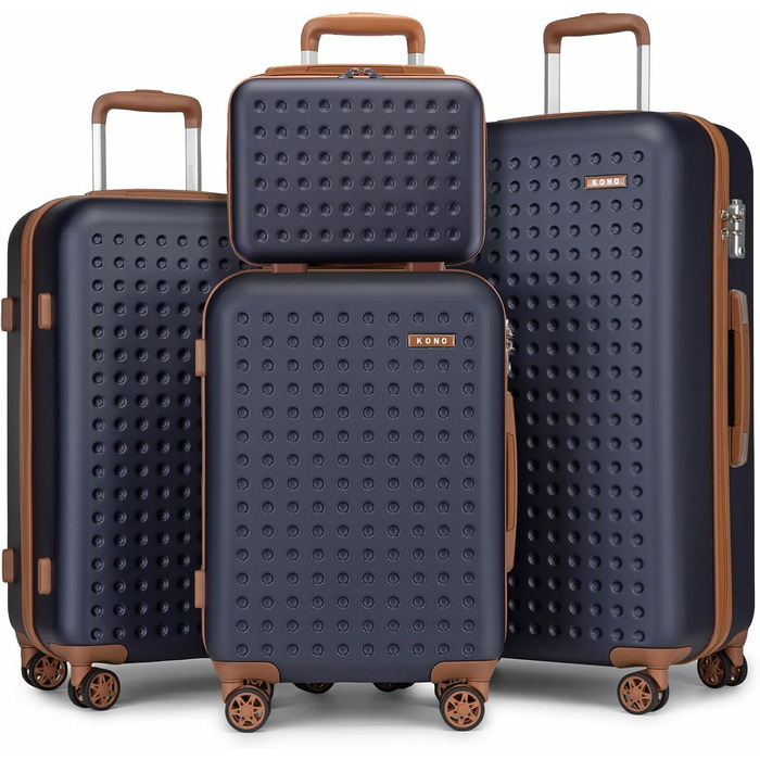 Набір валіз KONO з ABS пластику (4 шт.) - білий колір, 75x48x29 см, з TSA замком