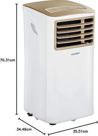 Мобільний кондиціонер Comfee MPPH-09CRN7, 9000 BTU 2,6 кВт, охолодження, вентиляція та осушення, площа кімнати до 88 м (33), мобільний кондиціонер зі шлангом для відпрацьованого повітря (07K-25m-A(WF))