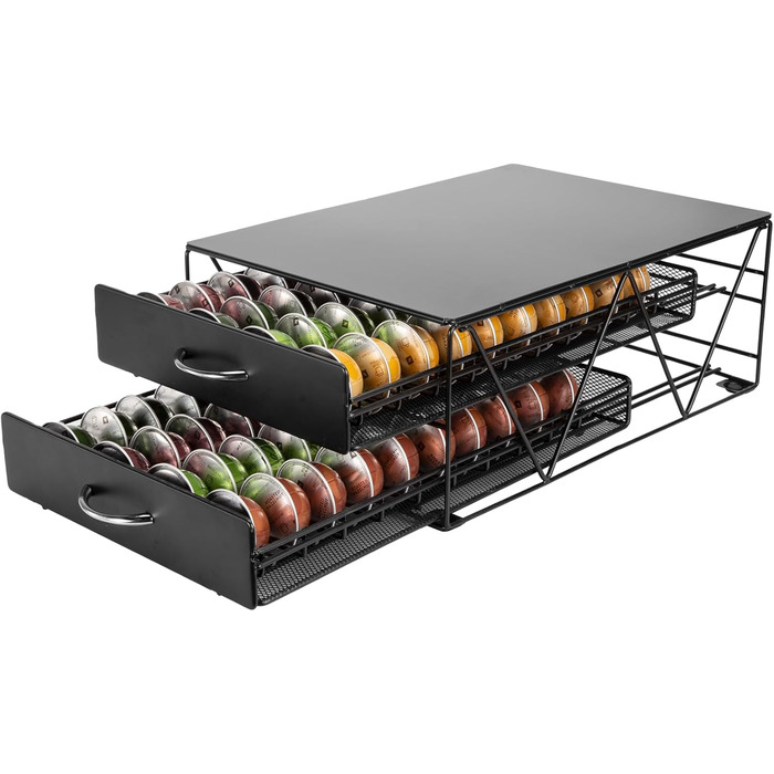 Тримач для капсул Nespresso Vertuo: органайзер для 80 капсул, металева висувна шухляда для кухні та офісу