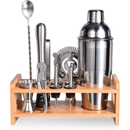 Набір шейкер для коктейлів Esmula 750 мл, 12 предметів, нержавіюча сталь, професійний барменський набір, інструменти для приготування коктейлів вдома