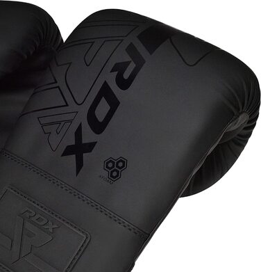 Боксерські рукавички RDX для тренувань з кікбоксингу і муай Тай, боксерські рукавички зі шкіри Майя хід Кара для бойових мистецтв, спарингу, боксу, ММА, перфораційні рукавички для фітнесу, перфорація, мішок з піском (багаторазовий) чорний