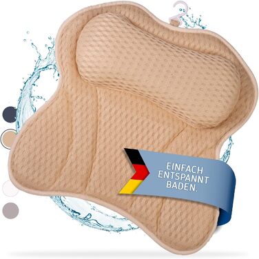 Преміум подушка для ванни з підголовником та підтримкою шиї | Ергономічна подушка для ванни з присосками | Синій (Sandy)