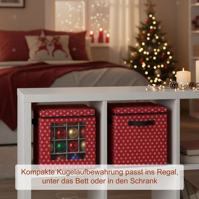 Набір з 3 коробок для зберігання новорічних кулічок Relaxdays