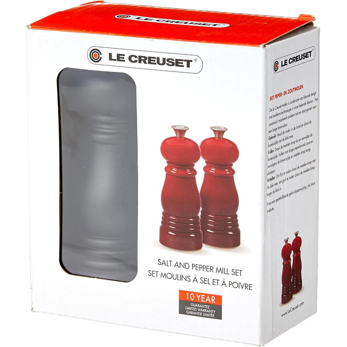 Набір для перцю та солі Le Creuset Kleines Mühlenset, чорний матовий, керамічний млин, ABS-пластик, 5x5x12.1 см