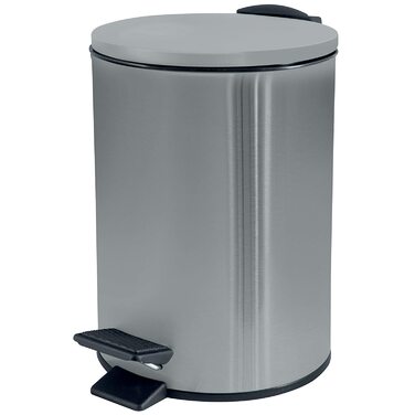 Косметичне відро Spirella об'ємом 3 літри з нержавіючої сталі з автоматичним опусканням і внутрішнім відром, відро для сміття Adelar для ванної кімнати, відро для сміття з м'якою кришкою (сріблястого кольору)