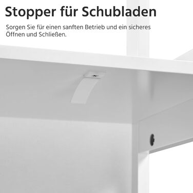 Шафа у ванну кімнату Yaheetech з 3 висувними ящиками та 2 відкритими полицями, 30 x 30 x 142 см, біла
