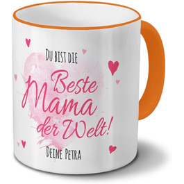Кружка 'Петра - Ти найкраща мама - Кавова чашка, кружка - Помаранчева