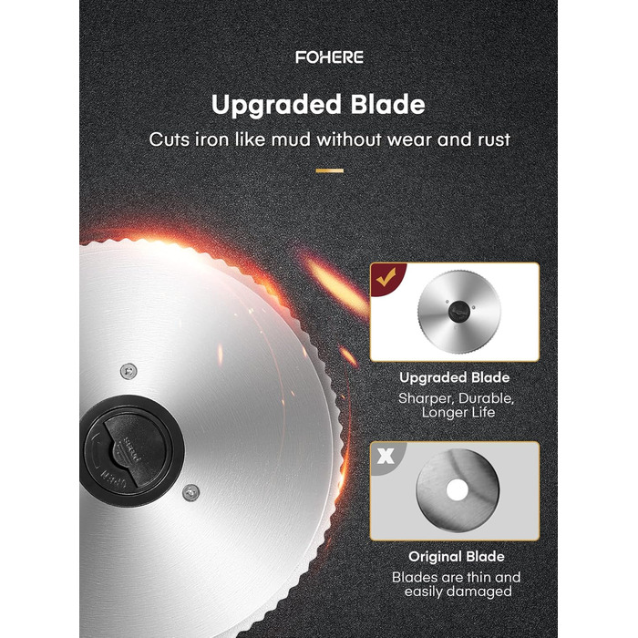 Електричний слайсер FOHERE: Brotschneidemaschine з регулюванням товщини нарізки (0-15 мм), 200W, для м'яса, ковбас, шинки, з нержавіючої сталі, з захистом