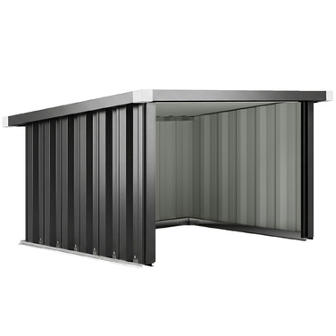 Гараж для робота-косарки зі сталі, 108 x 86 x 62,5 см. Гараж для робота-косарки з похилим дахом та захисним бордюром, виготовлений з оцинкованої сталі.