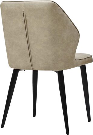 CLIPOP Стільці для їдальні Ретро Штучна шкіра М'який стілець для їдальні зі спинкою та міцними металевими ніжками, кухонні стільці, м'який стілець для дому/офісу (Бежевий, 4)