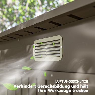 Металевий сарай для інструментів, подвійні двері, 249 x 121 x 166/183 см, світло-сірий