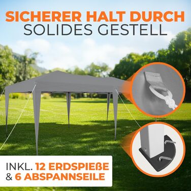 Павільйон Kronenburg розкладний, 3x3 м, водонепроникний, захист від сонця UV 50+, колір шампань, з 4-ма боковими панелями