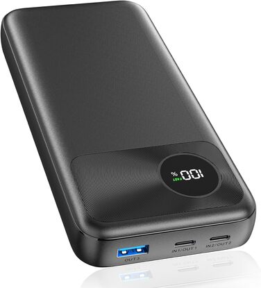 МАг, 22,5 Вт, USB-C PD3.0 QC 4.0, сумісний з iPhone і смартфонами (чорний), 20000