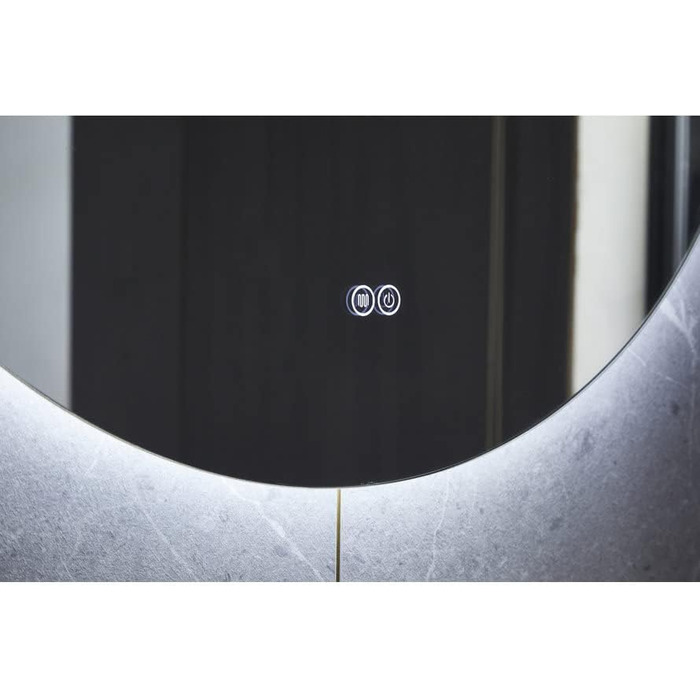 Дзеркало для ванної кімнати SensaHome кругле з LED-підсвічуванням, регульованою яскравістю, 70 см (80x80 см)