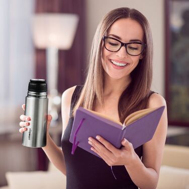 Фляга Relaxdays з нержавіючої сталі об'ємом 300 мл з кришкою-чашкою