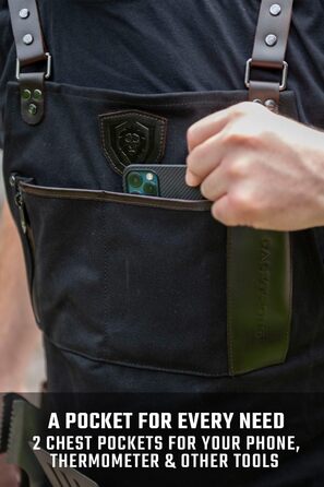 Фартук кухарський Dalstrong Professionelle Kochschürze – чорний, для приготування їжі та грилю, з регульованими лямками та сумкою для зберігання