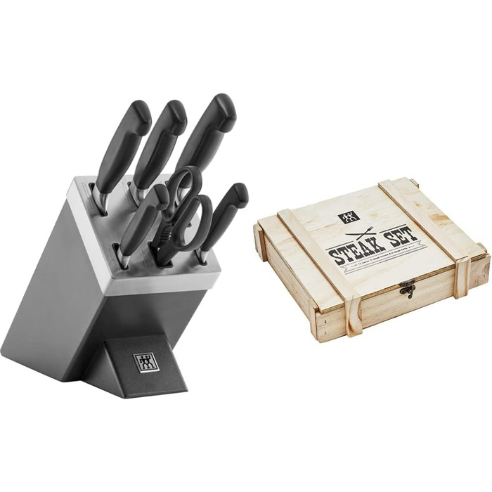 Набір ножів Zwilling Gourmet 7 предметів з автоматичним заточуванням, з набором столових приладів на 12 осіб