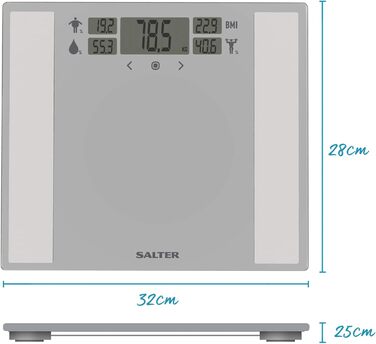 Цифровий монітор складу тіла Salter 9185 SV3R, вага, жир/вода в організмі, ІМТ, 12 користувачів, спортивний режим