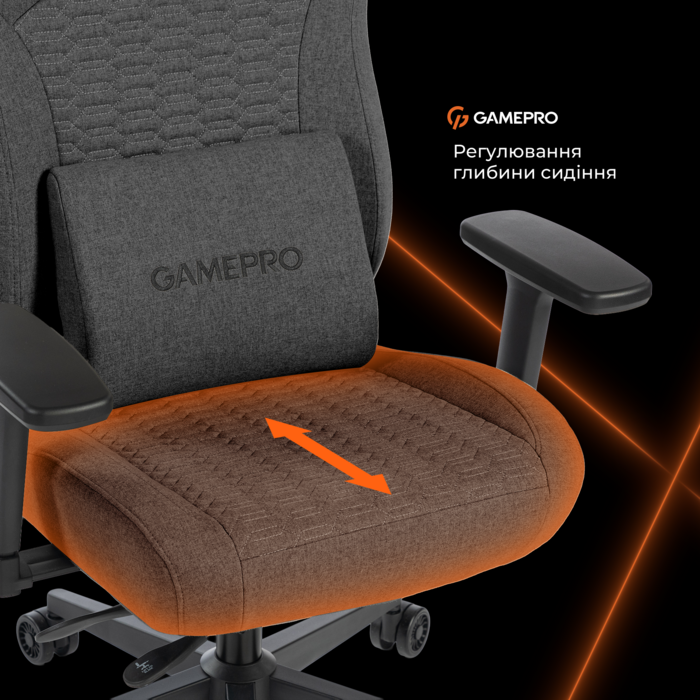 Крісло ігрове GamePro GC760DG Fabric Dark Gray
