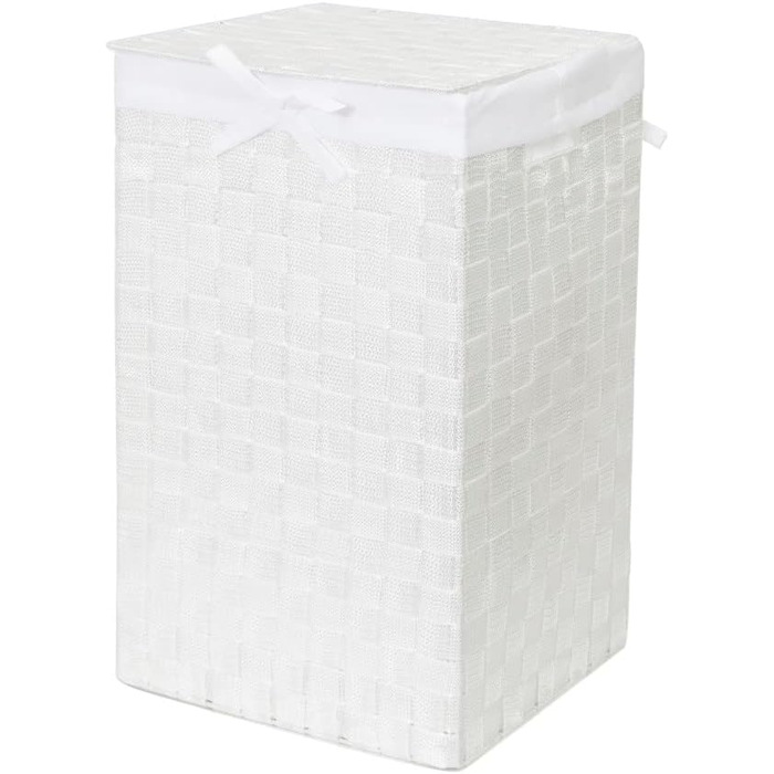 Кошик для білизни RAN6892 Stan з кришкою, ручками, плетіння, металевий каркас, знімний льняний вкладиш, 30 x 30 x 50 см, колір шоколадний