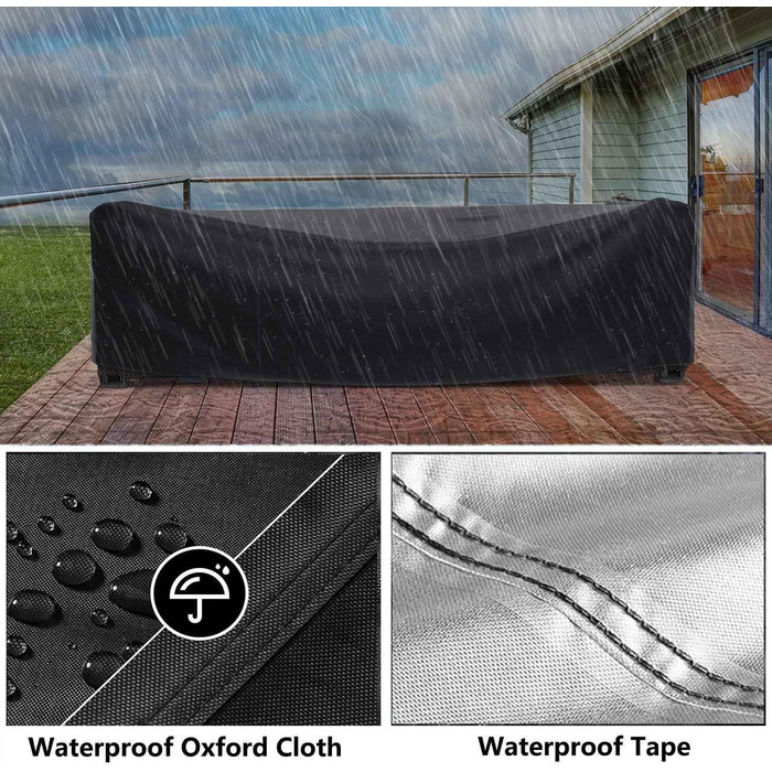 Водонепроникний захисний чохол для садово-патіо меблів, зимовий, 170x94x74 см