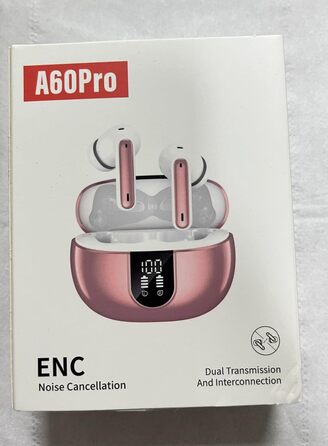 Бездротові навушники AOVOCE Bluetooth 5.3 з 4 мікрофонами ENC, LED, HiFi, 42h, IP7, Pink