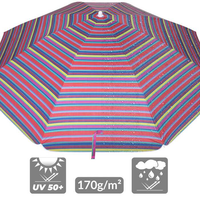 Parasol Crete Різнокольоровий 200 см Захист від ультрафіолету 50+ Функція нахилу
