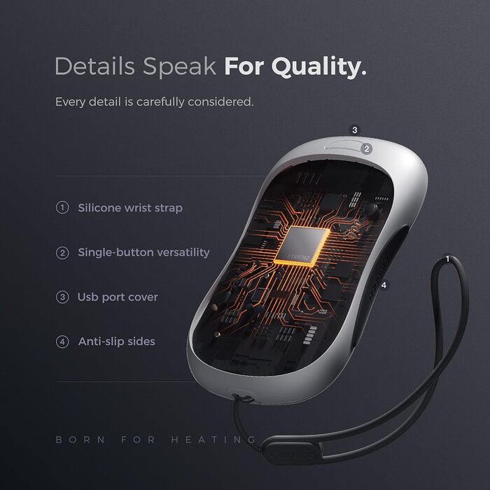 Електричні грілки для рук OCOOPA UT3 PRO (Morpheus Blau), 10000mAh, 4 режими нагріву, USB Powerbank, 2 шт.