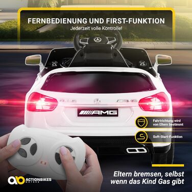 Дитячий електромобіль Mercedes AMG GLA45 з пультом, ліцензійний, білий, електроавто для дітей від 3 років