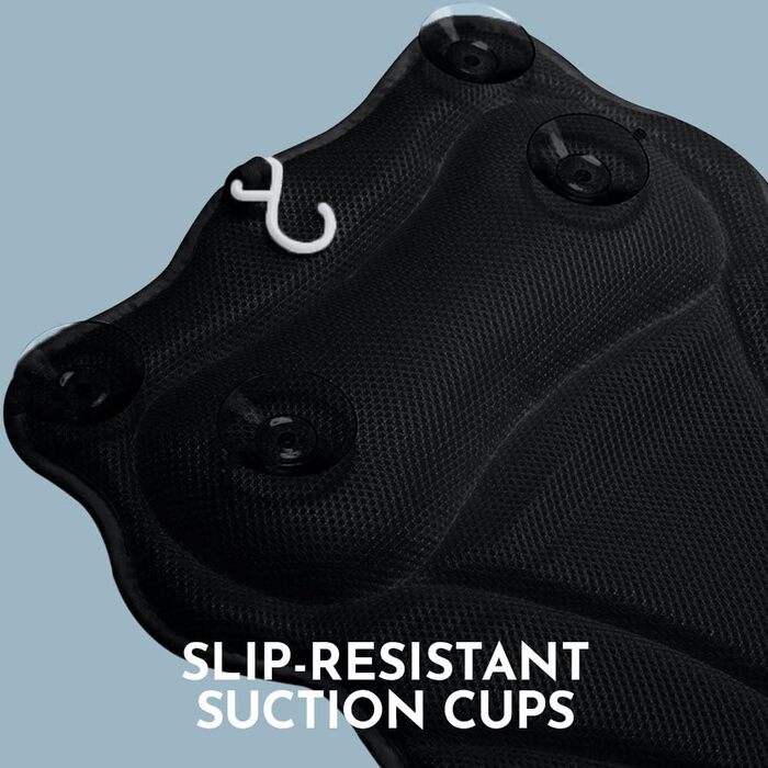 Подушка для ванни WONDERfoam з ергономічною підтримкою голови, шиї та спини, антиковзаюча, машинного прання, дихаюча, швидковисихаюча, сітчаста