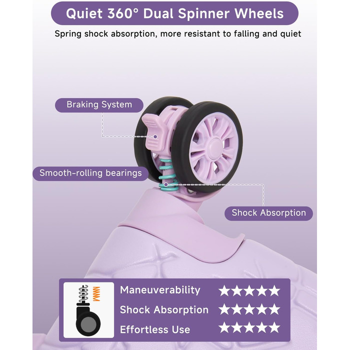 Набір валіз Sea Choice 3 шт. з жорстким корпусом, розширюваний, з TSA замком (фіолетовий)