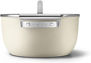 Електричний чайник Smeg KLF05CREU, 0.8 л, кремовий колір, нержавіюча сталь, з індикатором рівня води та захистом від перегріву