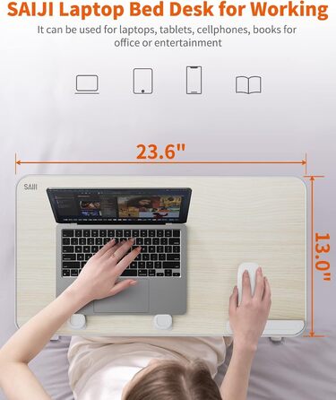 Підставка для ноутбука SAIJI: складаний столик для ліжка/дивану, 5 рівнів, 4 кути, до 17