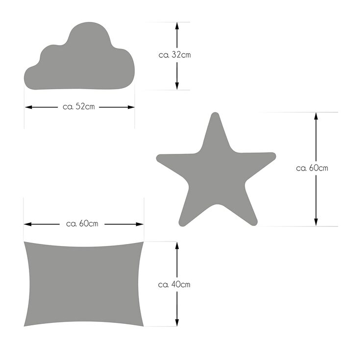 Набір подушок Amilian 3 x декоративна подушка у вигляді зоряної Хмари, декоративна подушка у вигляді зірочок для дитячої кімнати, дитяча декоративна подушка з начинкою для дивана в спальні, дитяче ліжечко для дівчаток і хлопчиків1 (комплект)