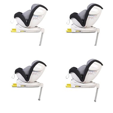 Дитяче автокрісло Cangaroo Admiral ISOFIX Group 0/1/2/3 (0-36 кг) поворотне регульоване, коліртемно-сірий