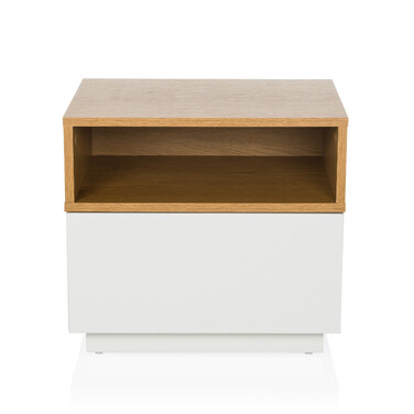 Приліжкова тумбочка MELMO 50x40x45 см білий/дуб hjh LIVING
