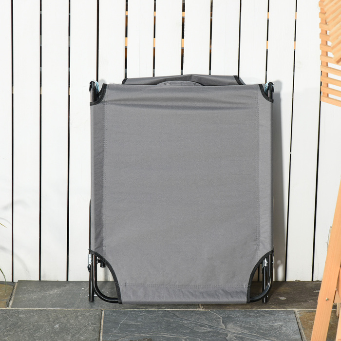 Лежак для відпочинку на сонце з отвором для обличчя та подушкою, складаний, з водовідштовхувальним покриттям, металевий каркас, темно-сірий