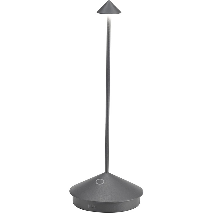 Zafferano Pina Pro: Бездротова LED-лампа для дому та саду з сенсорним керуванням, 2700K, темно-сіра