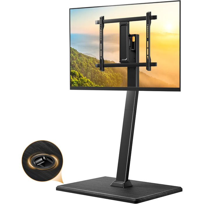 Підставка для телевізора Perlegear на колесах, мобільна, поворотна, нахильна, для телевізорів 30-70 дюймів, до 40 кг, VESA 400x400 мм