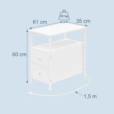 Relaxdays Додатковий столик з розетками