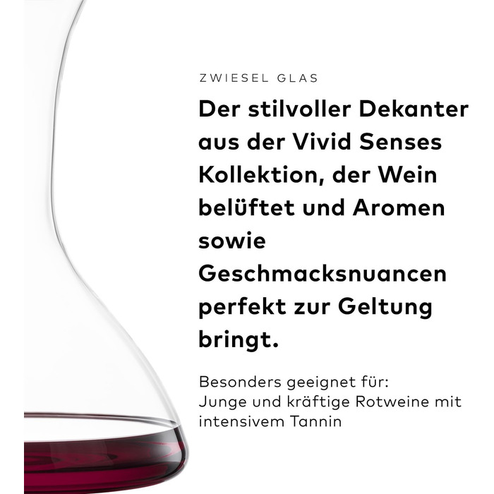 Набір келихів для вина Zwiesel Glas Vivid Senses (2 шт.), німецька якість, Tritan-кристал, для фруктових вин, миючі в посудомийній машині