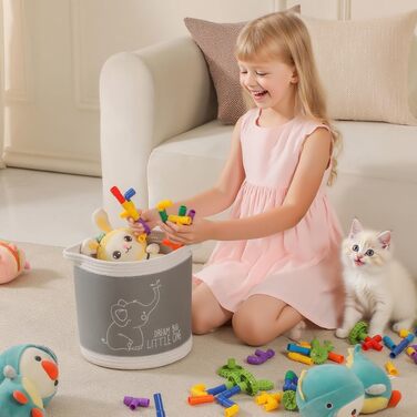 Набір кошиків для зберігання 3 шт. з плетеного полотна, кошики для іграшок, білизни, органайзер для дитячої кімнати, для іграшок, одягу, м'яких іграшок, місткі та надійні кошики (серія 