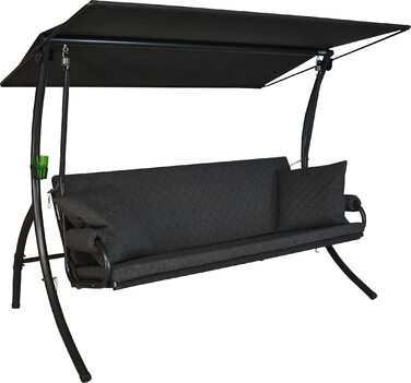 Гойдалка Анґерер Голлівуд Елеганс Джой – для сидіння, відпочинку та сну, з функцією ліжка, легка збірка, Made in Germany, високоякісна тканина, темно-сіра