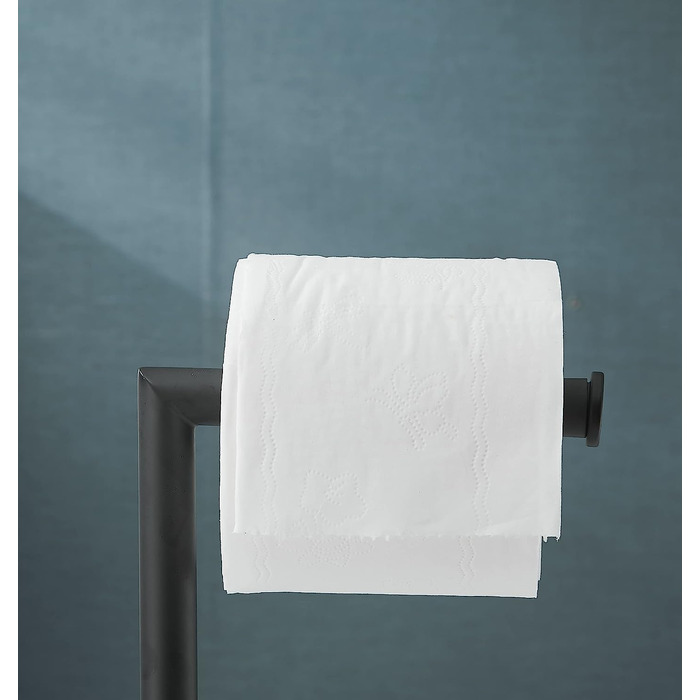 Окремий тримач для туалетного паперу з запасом, матовий за кольором (чорний, 20,4 дюйма / 52 см)
