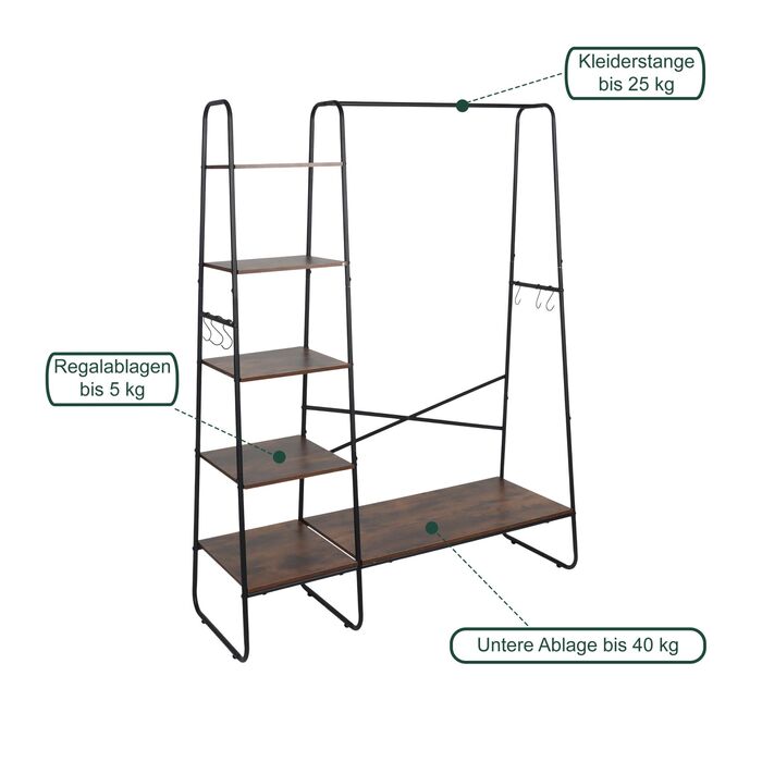 Підставка для одягу Relaxdays з 6 полицями