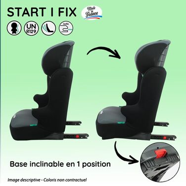 Автокрісло-бустер Isofix START I FIX 106-140 см R129 i-Size - Для дітей від 5 до 10 років - Регульований по висоті підголівник - Відкидна основа (Minnie)